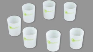 Disposable cups Conical shape, No welding, Flat bottom, White transparent, Graduation included